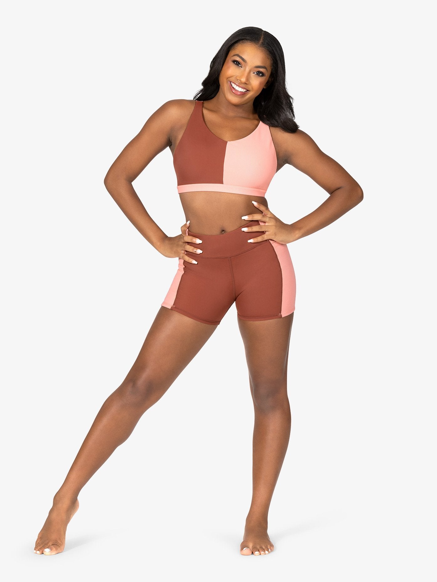 Color block V-Neck Peek-a-Boo Bra Top for Women